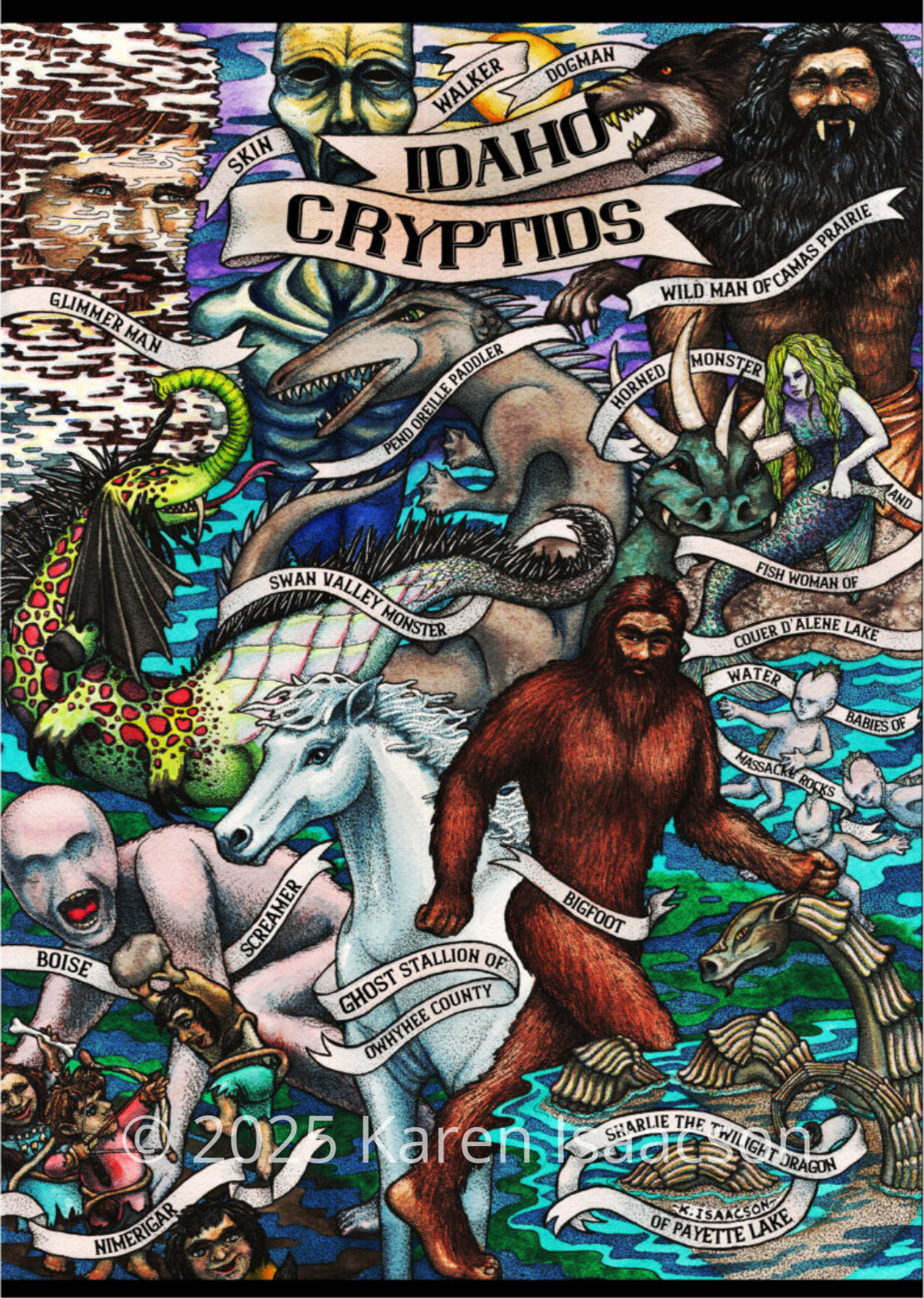 6572 "Idaho Cryptids" 5x7 All Occasion Greeting Card