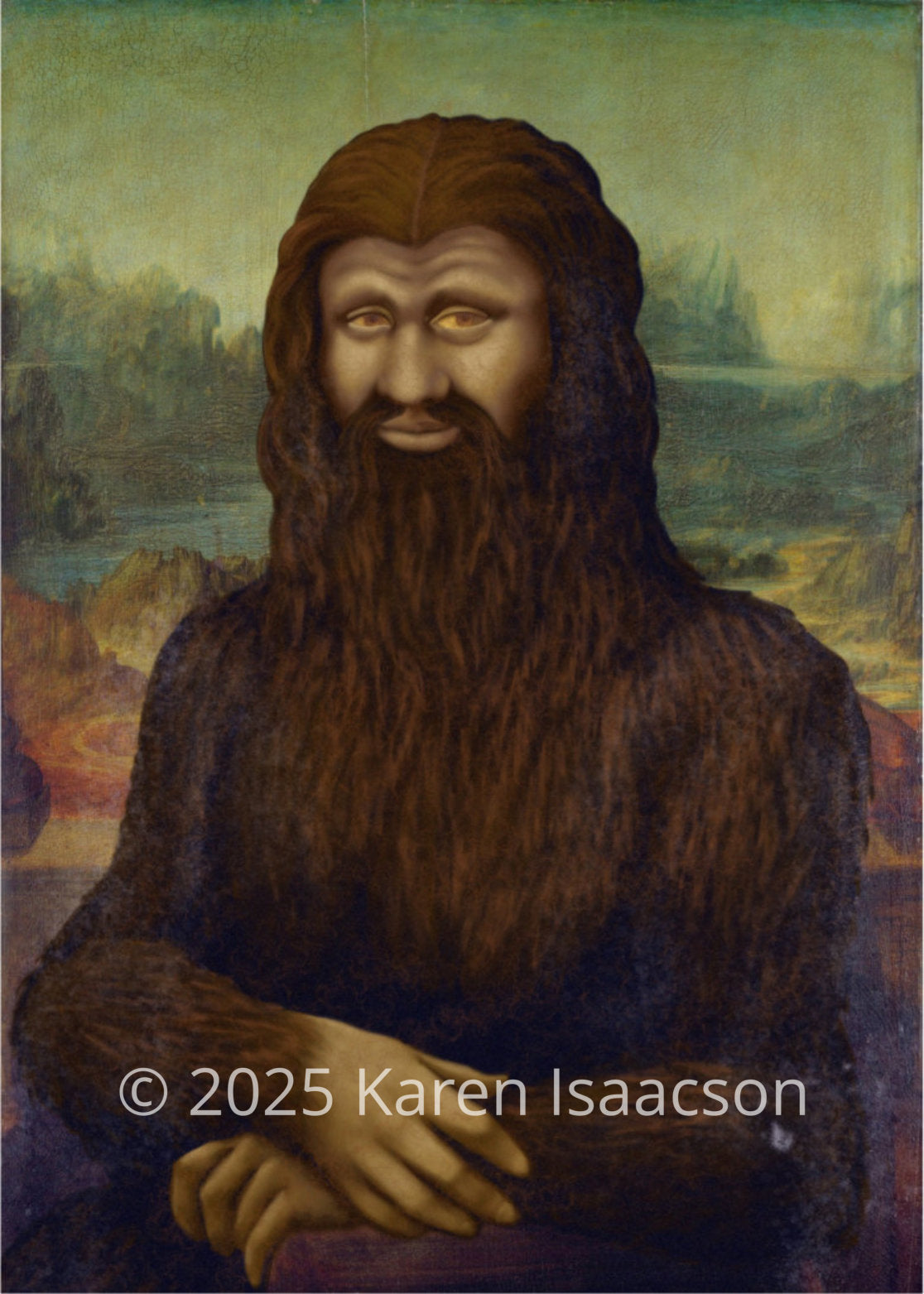 6573 "Mona Lisa Bigfoot" 5x7 All Occasion Greeting Card