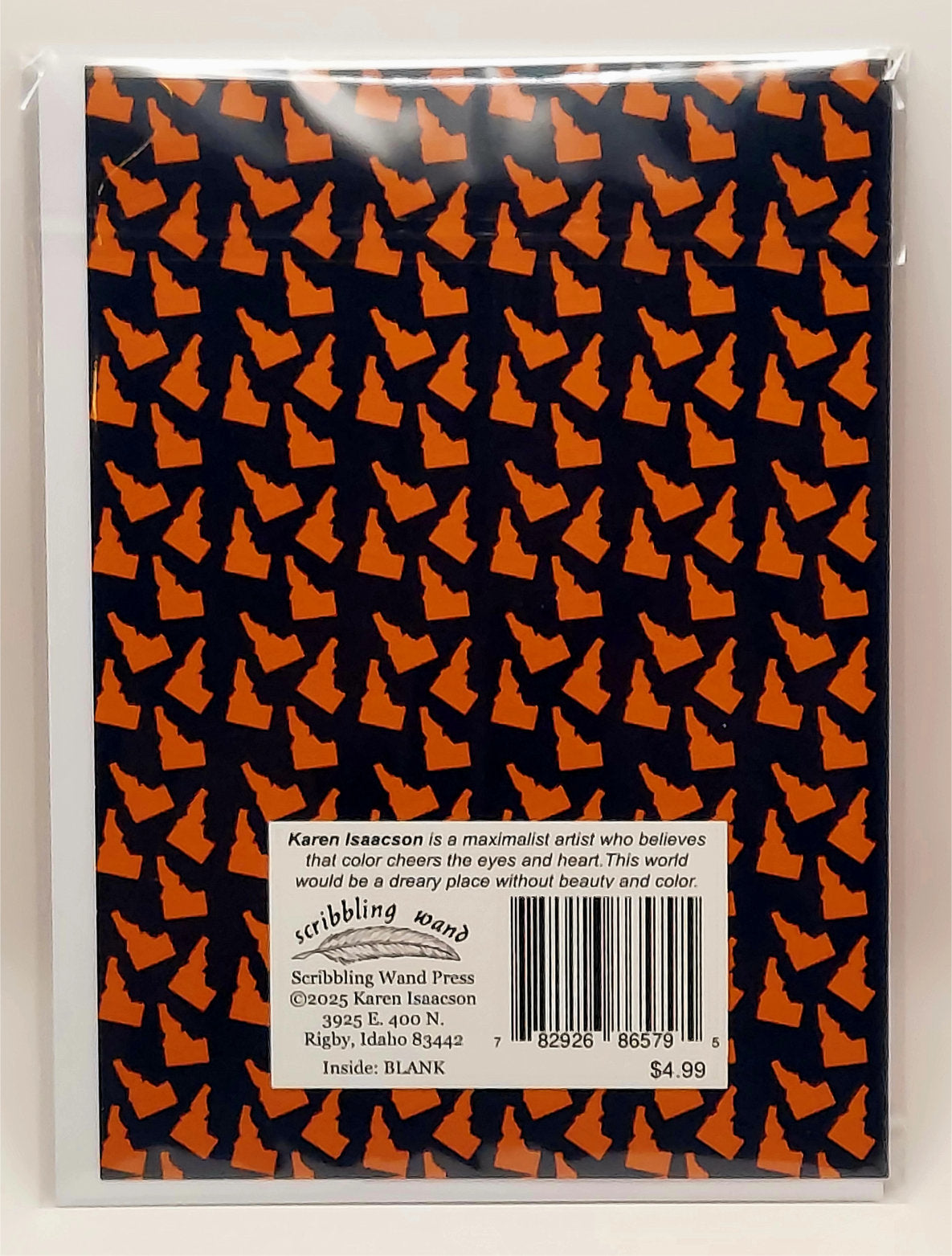 6579 "Blue and Orange Idaho" 5x7 All Occasion Greeting Card