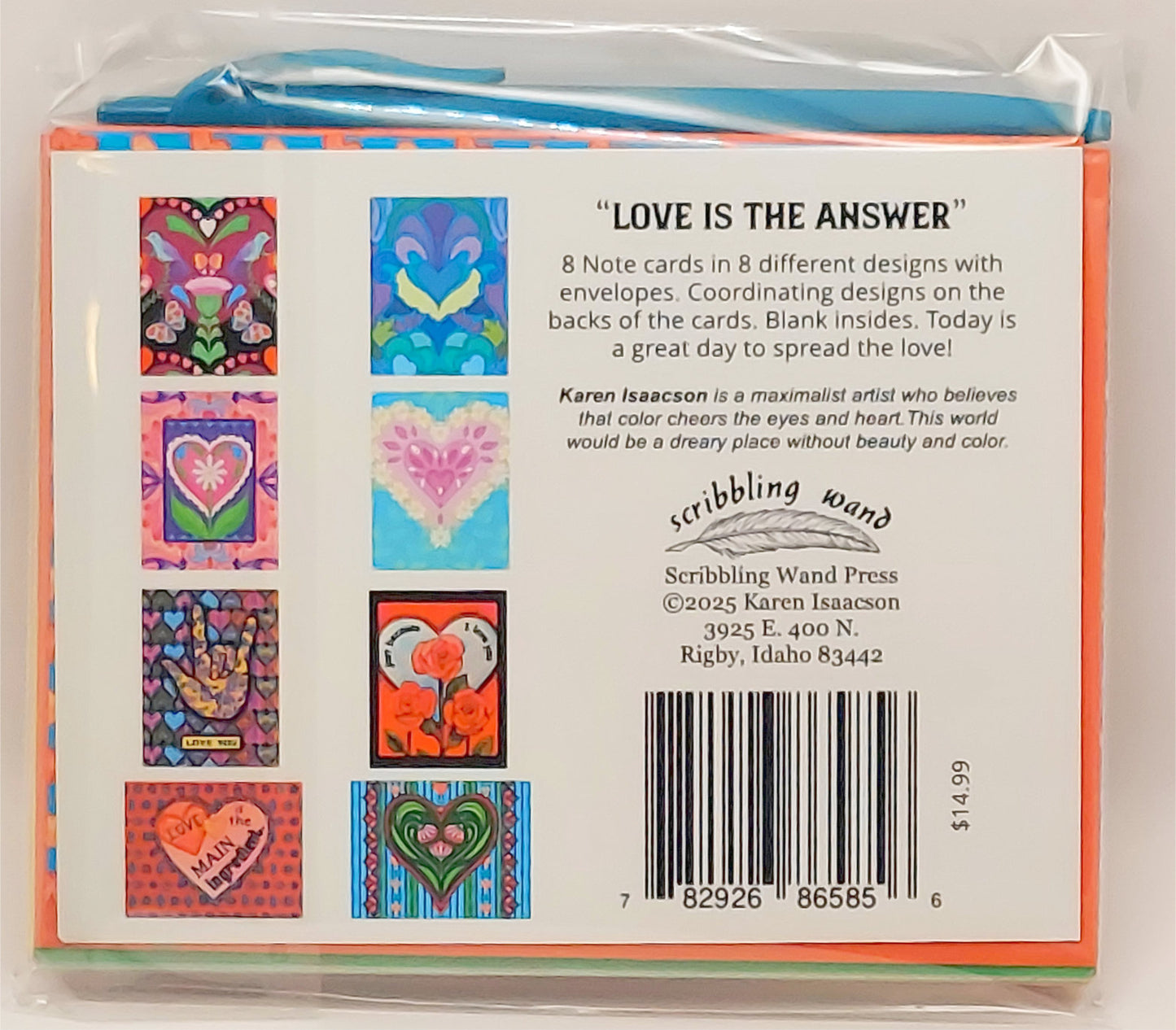 6585 "Love Is the Answer" notecard Set with Pen