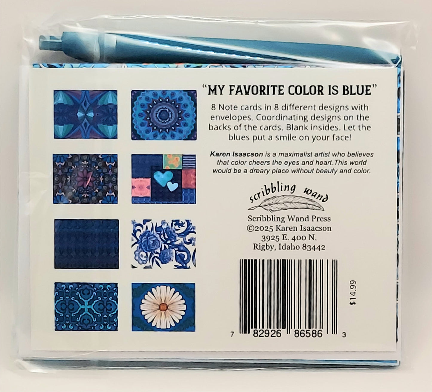 6586 "My Favorite Color Is Blue" Notecard Set with Pen
