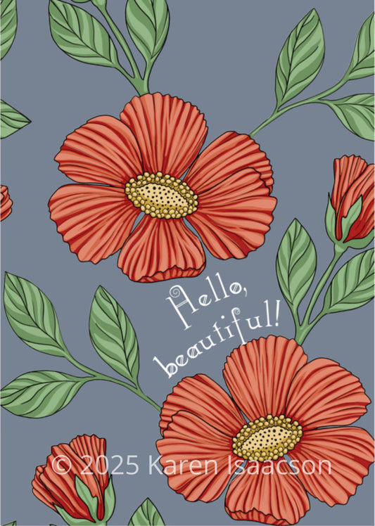 6532 "Hello, Beautiful" 5x7 All Occasion Greeting Card