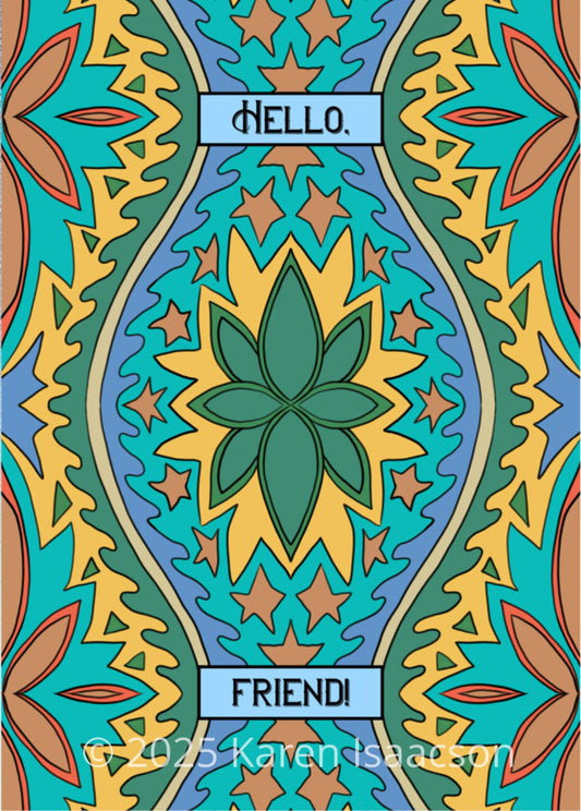 6533 "Hello Friend" 5x7 All Occasion Greeting Card