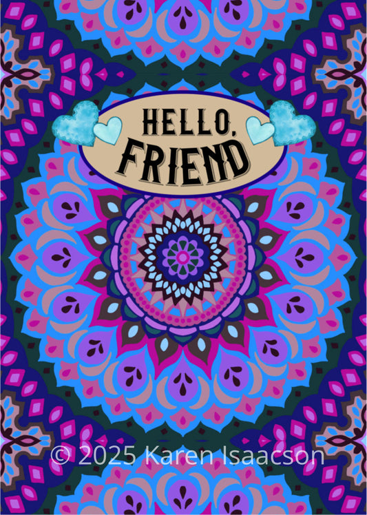 6534 "Hello Friend 2" 5x7 All Occasion Greeting Card