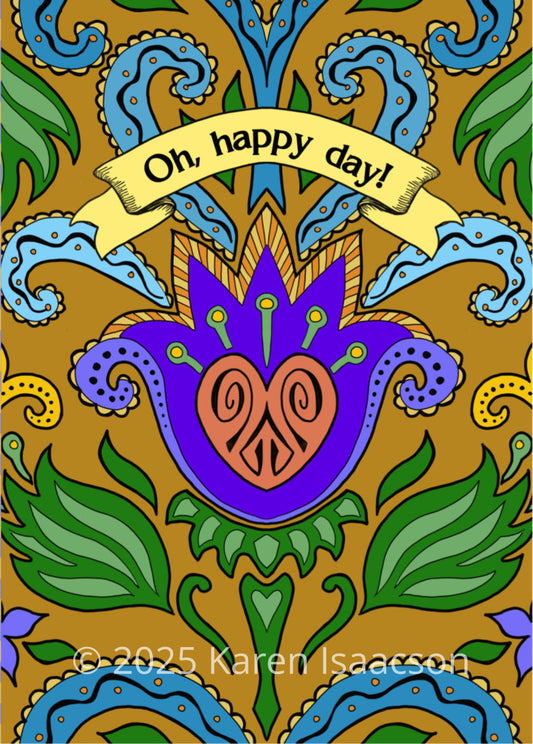 6555 "Oh Happy Day" 5x7 All occasion Greeting Card