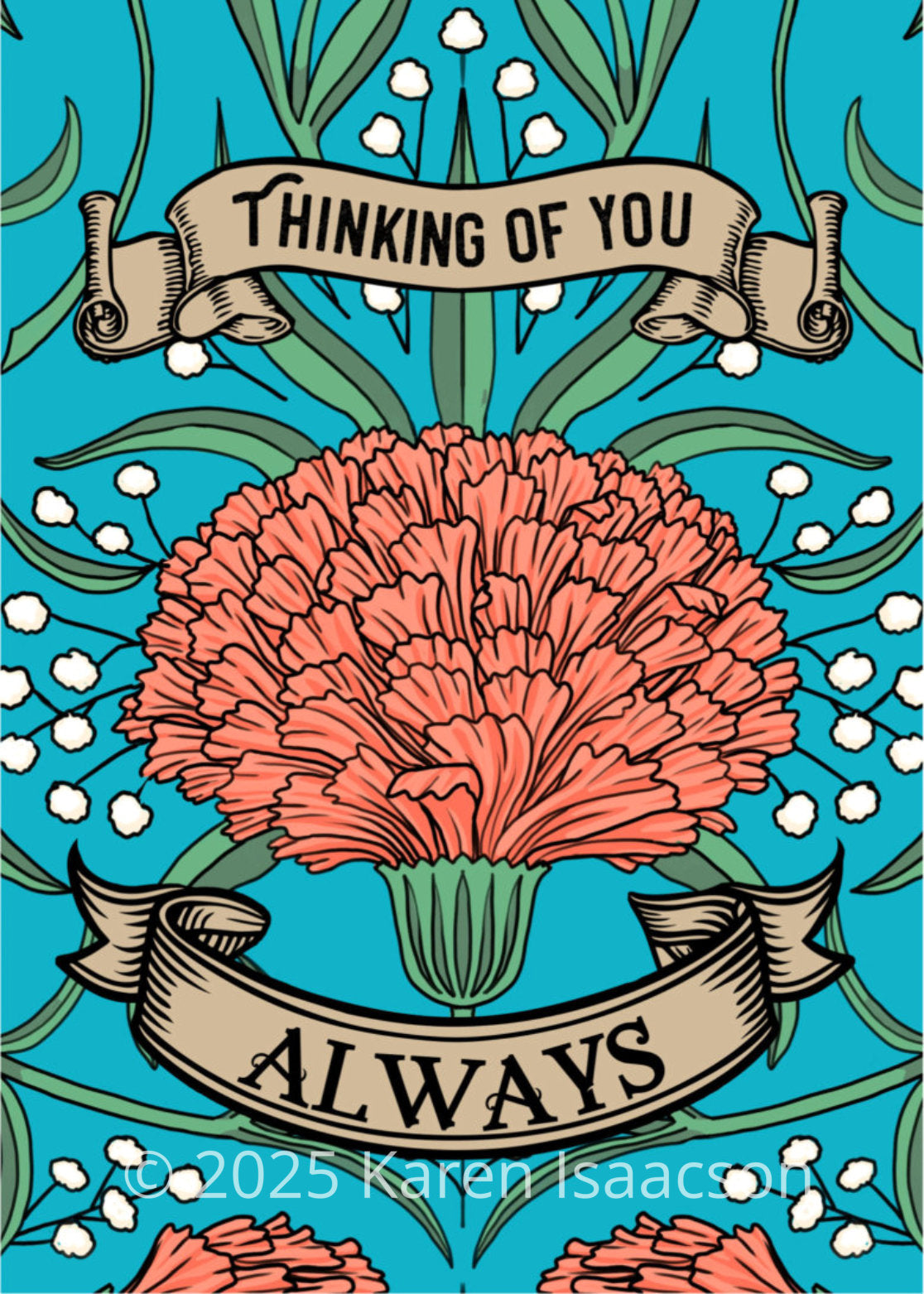 6563 "Thinking of You Always" 5x7 All Occasion Greeting Card