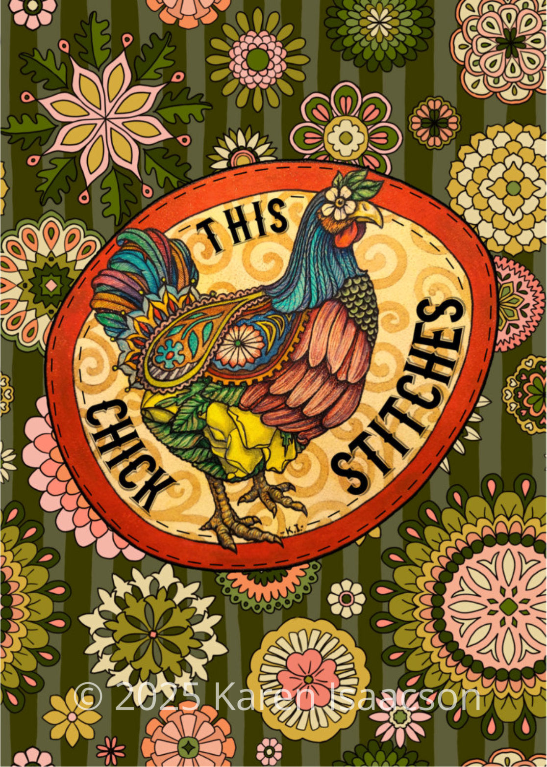 6565 "This Chick Stitches" 5x7 All Occasion Greeting Card