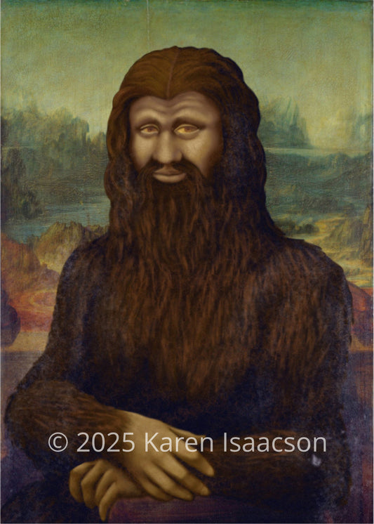 6573 "Mona Lisa Bigfoot" 5x7 All Occasion Greeting Card