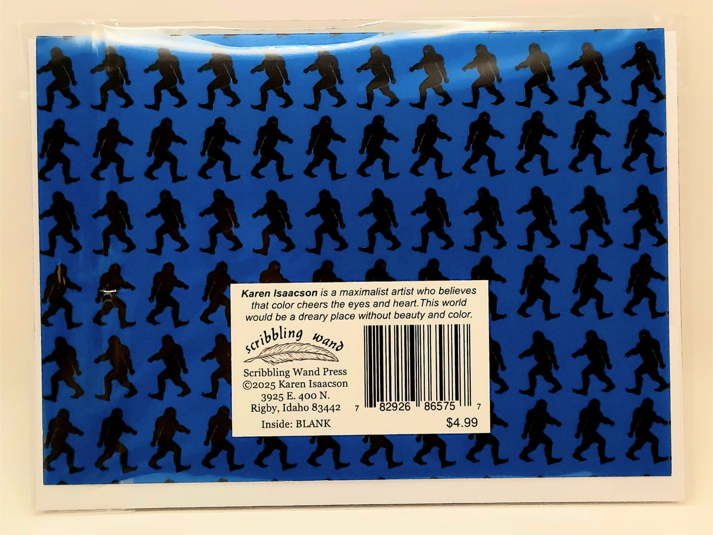 6575 "Starry Night Bigfoot" 5x7 All Occasion Greeting Card