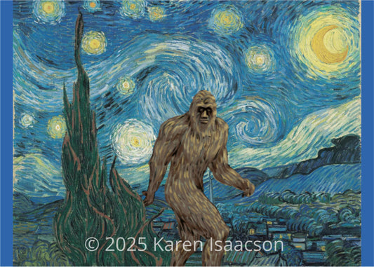 6575 "Starry Night Bigfoot" 5x7 All Occasion Greeting Card