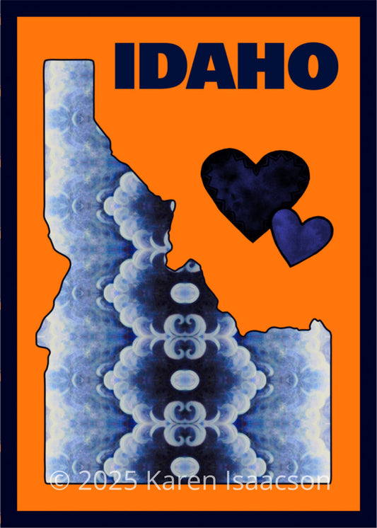 6579 "Blue and Orange Idaho" 5x7 All Occasion Greeting Card