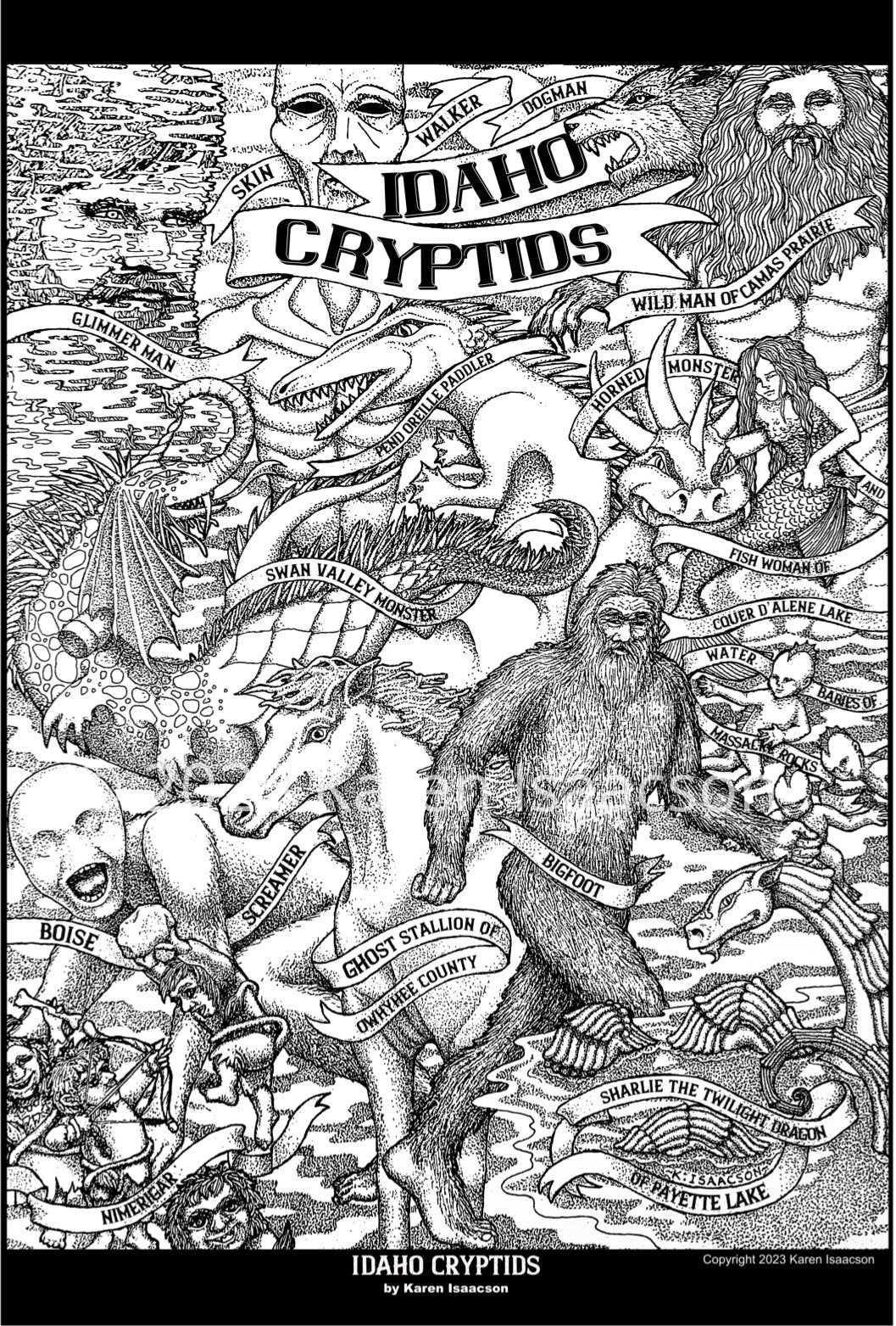 6588 Idaho Cryptids" Coloring Poster