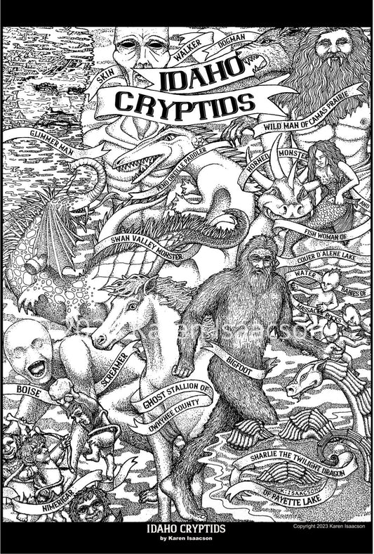 6588 Idaho Cryptids" Coloring Poster